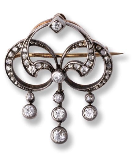 Diamond brooch
c. 1900
silver on gold, Old Europea