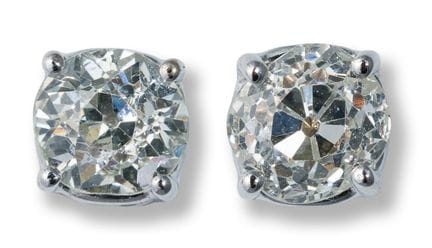 Diamond stud earrings
1st half 20th century
18k wh