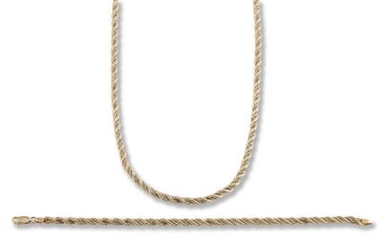 Gold chain and bracelet
2nd half 20th century
14k 