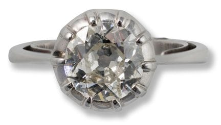 Diamond ring
1st half 20th century
18k white gold,