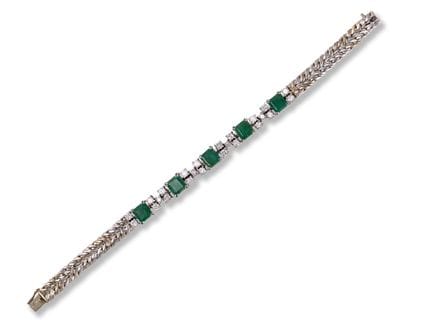 Emerald bracelet
2nd half 20th century
18k white g