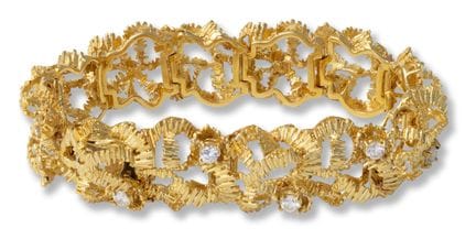 Gold bracelet with diamonds
2nd half 20th century
