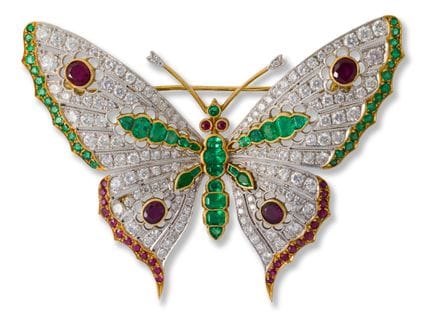 Butterfly brooch
2nd half 20th century
18k white a