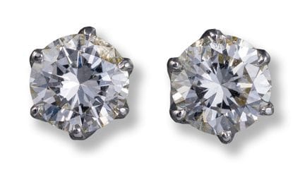 Diamond stud earrings
late 20th/early 21st century