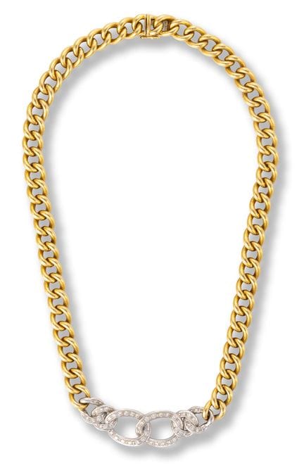 Gold necklace with diamonds
2nd half 20th century
