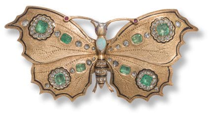 Butterfly brooch
early 20th century
14k gold, 1 wh