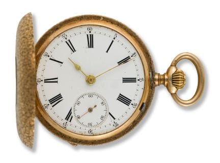 Piccolo orologio da tasca
1900 circa
Cassa: oro 14
