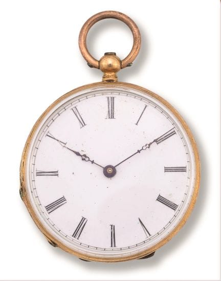Piccolo orologio da tasca
XIX secolo
Cassa: oro 18