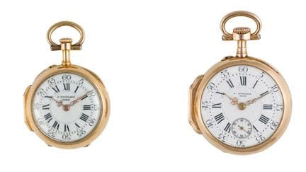 Due piccoli orologi da tasca
Seconda metà del XIX 
