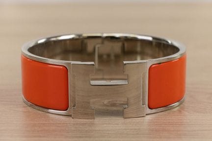 HERMES - Bracelet manchette "Clic Clac H", métal a