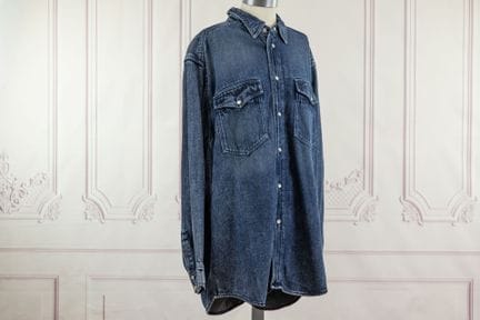 ISABEL MARANT - Robe chemise en denim brut délavée