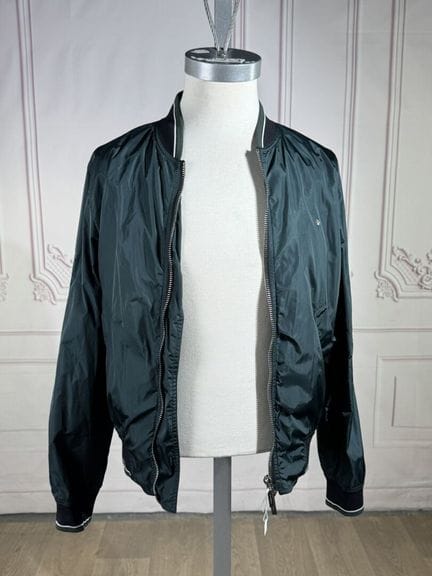DIOR - Blouson homme vert métallisé, fermeture à g