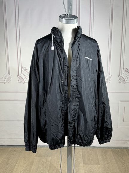 BALENCIAGA - Giacca a vento in poliestere nero, ch