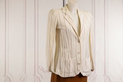 COURREGES - Lot composé d'une veste en coton rayé 