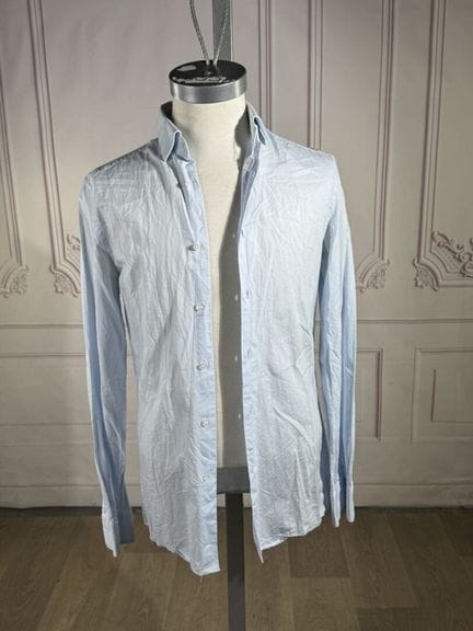 LOUIS VUITTON - Chemise en coton bleu ciel, petit 