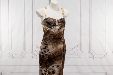 JUST CAVALLI - Robe sans manche, en soie imprimé f