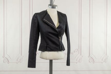 CELINE - Veste courte en jersey noir, bord franc d