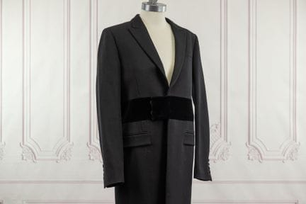 GIVENCHY - Manteau grain de poudre noir, col crant