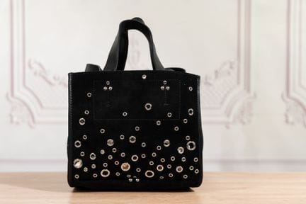 JEROME DREYFUSS - Sac "Leon" en daim noir perforé 