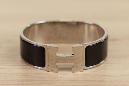 HERMES - Bracelet manchette "Clic Clac H", métal a