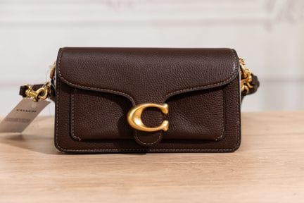 COACH - Petit sac Tabby en cuir grainé marron, fer