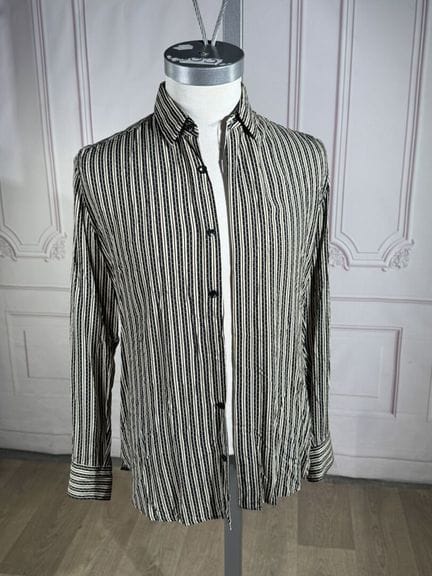 SAINT LAURENT Paris - Chemise en viscose rayée noi