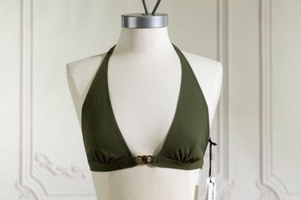 CELINE - Haut de maillot de bain deux pièces kaki,