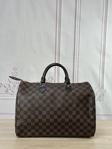 LOUIS VUITTON - Sac Speedy toile damier ébène et c