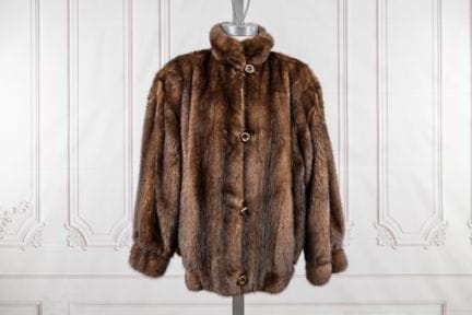 REVILLON - Manteau court style bombers en vison, t