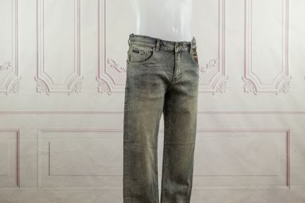 DOLCE GABBANA - Jean, denim stretch délavé, poches