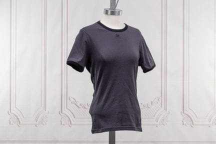 COURREGES - T-shirt en coton stretch ardoise à gan