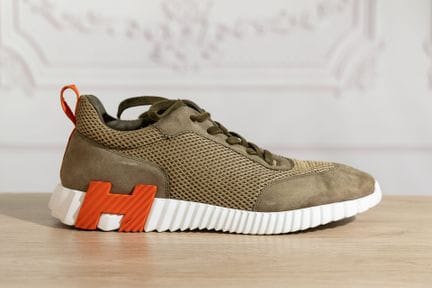 HERMES - Paire de baskets "Boncing" en patchwork d