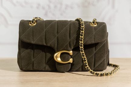 COACH - Sac "Tabby" en daim kaki surpiqué en biais