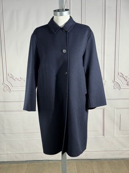 JIL SANDER - Caban en drap de laine marine, petit 
