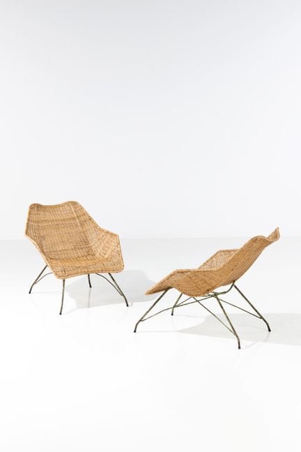 x Carlo Hauner (1927-1997)
Paire de fauteuils
Méta