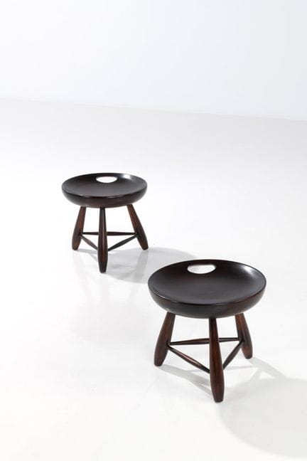 x Sergio Rodrigues (1927-2014)
Paire de tabourets 