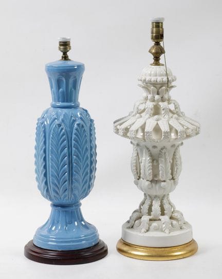 Lampe de table, probablement de Manises, milieu du