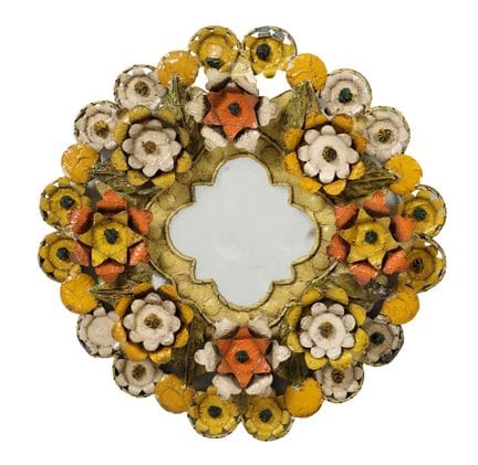 Miroir rond, années 1960
Orné d'un motif floral. P
