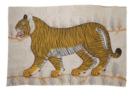 ÉCOLE INDIENNE 
(XXe siècle)
« Tigre »
Tissu peint