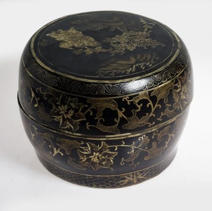 Boîte chinoise en papier mâché, Chine, fin du XIXe