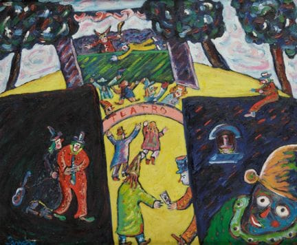 FRANCISCO LOPEZ SANCHO 
Madrid (1951)
„Theater“
Öl