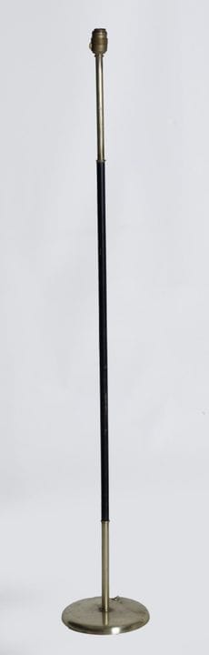 Lampadaire en métal doré et cuir, milieu du XXe si