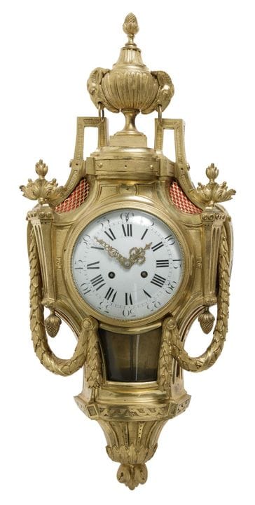 Reloj «Cartel» de estilo Luis XVI, Francia, siglo 