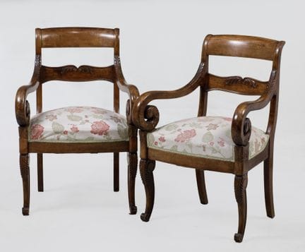 Coppia di poltrone in stile Luigi Filippo, XX seco