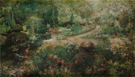 SCUOLA SPAGNOLA 
(XIX secolo)
"Figure in un parco"