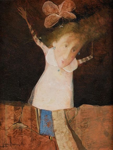 MANUEL LOPEZ HERRERA 
Madrid (1946)
"Doll"
Olio su