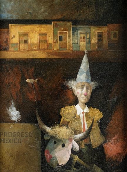 MANUEL LOPEZ HERRERA 
Madrid (1946)
"Clown"
Olio s