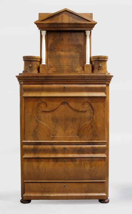 Scrivania Biedermeier con ribalta, Germania, XIX s