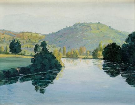 SCUOLA SPAGNOLA 
(XX secolo)
"Paesaggio con fiume"