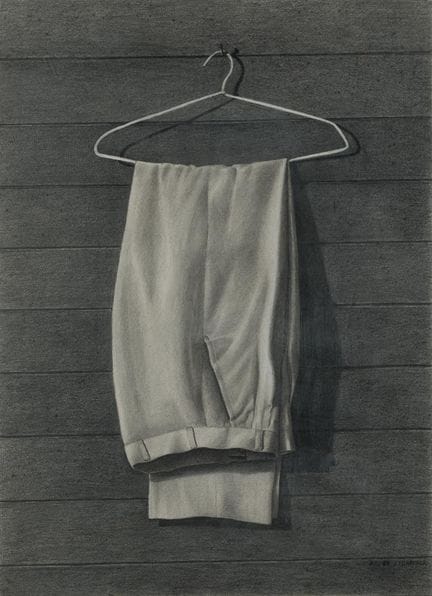胡安·伊图里亚加
（20世纪）
《悬挂的裤子》，1989年
纸本石墨。
右下角有签名和日期。
尺寸：